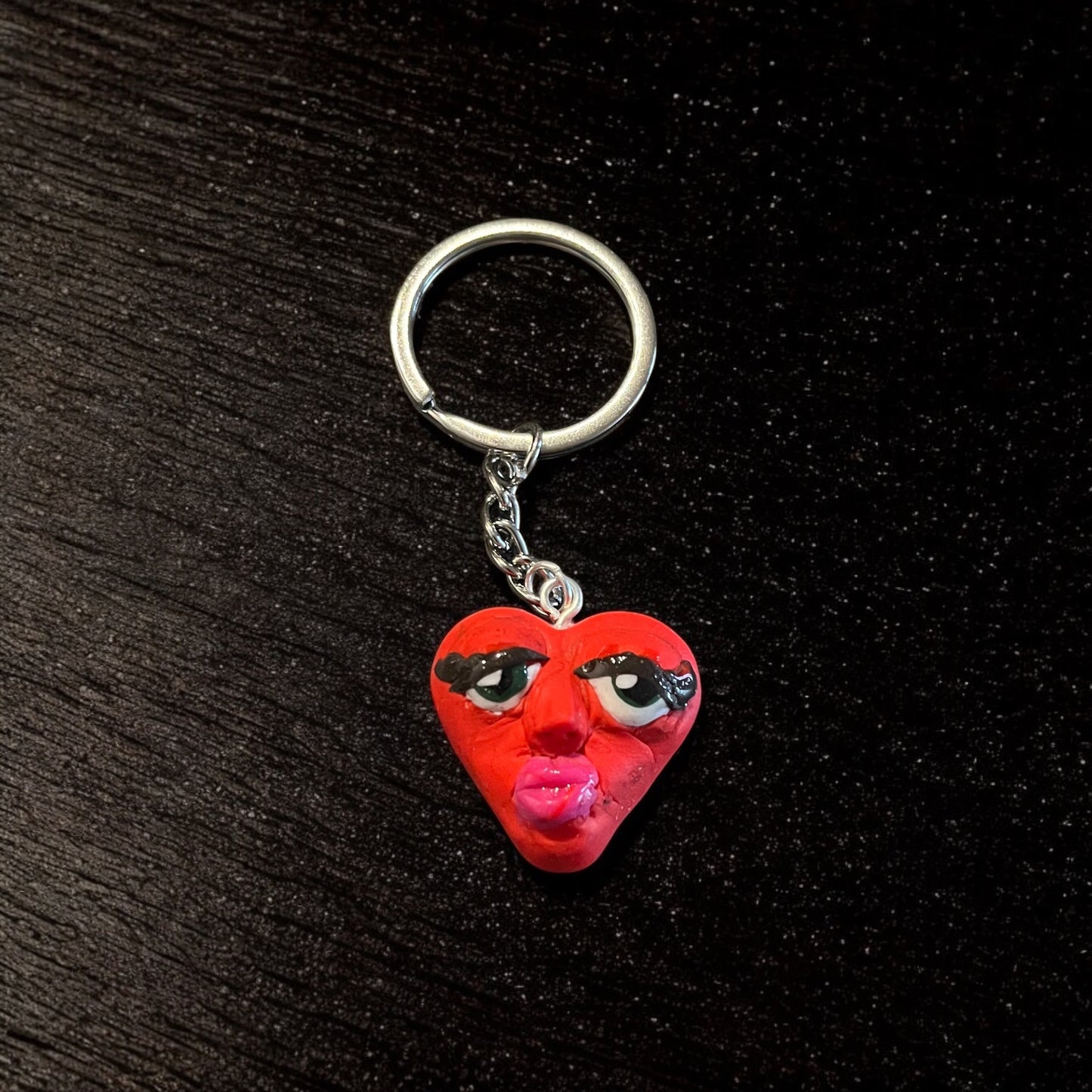 Tired Drag Queen Heart Keychain