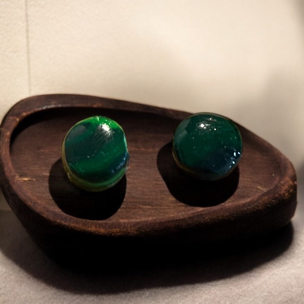 Green Jewel Studs (2)
