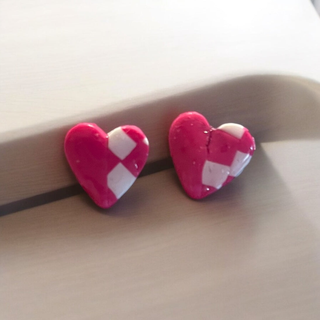 Patched Heart Studs (1)