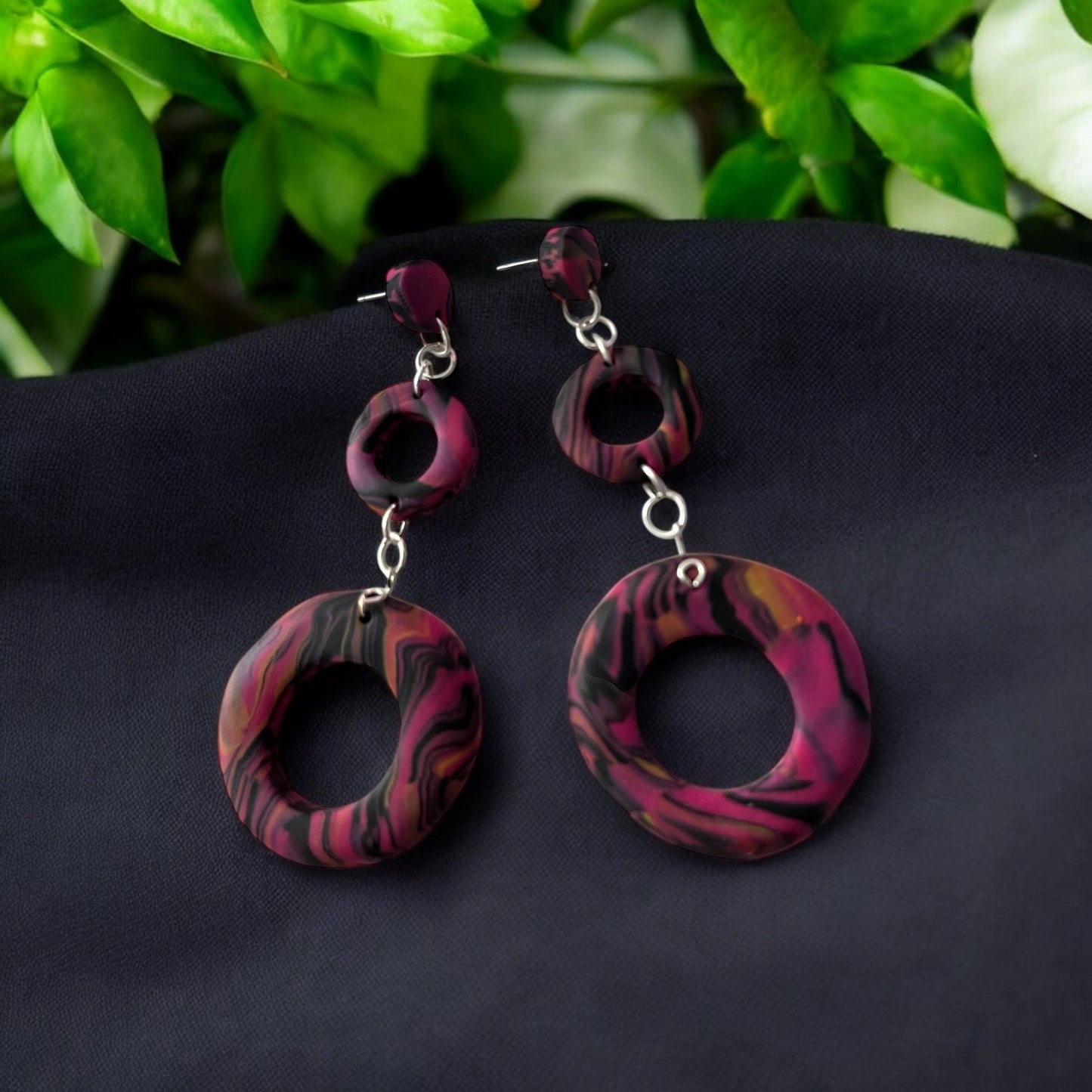 Trippy Pink Long Dangles